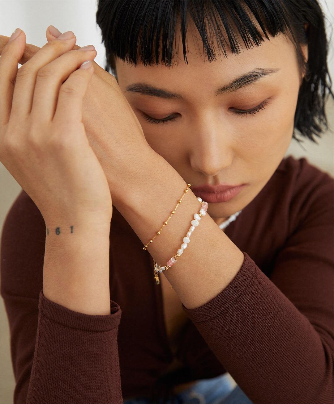 Belinda Gold Bead Chain Bracelet