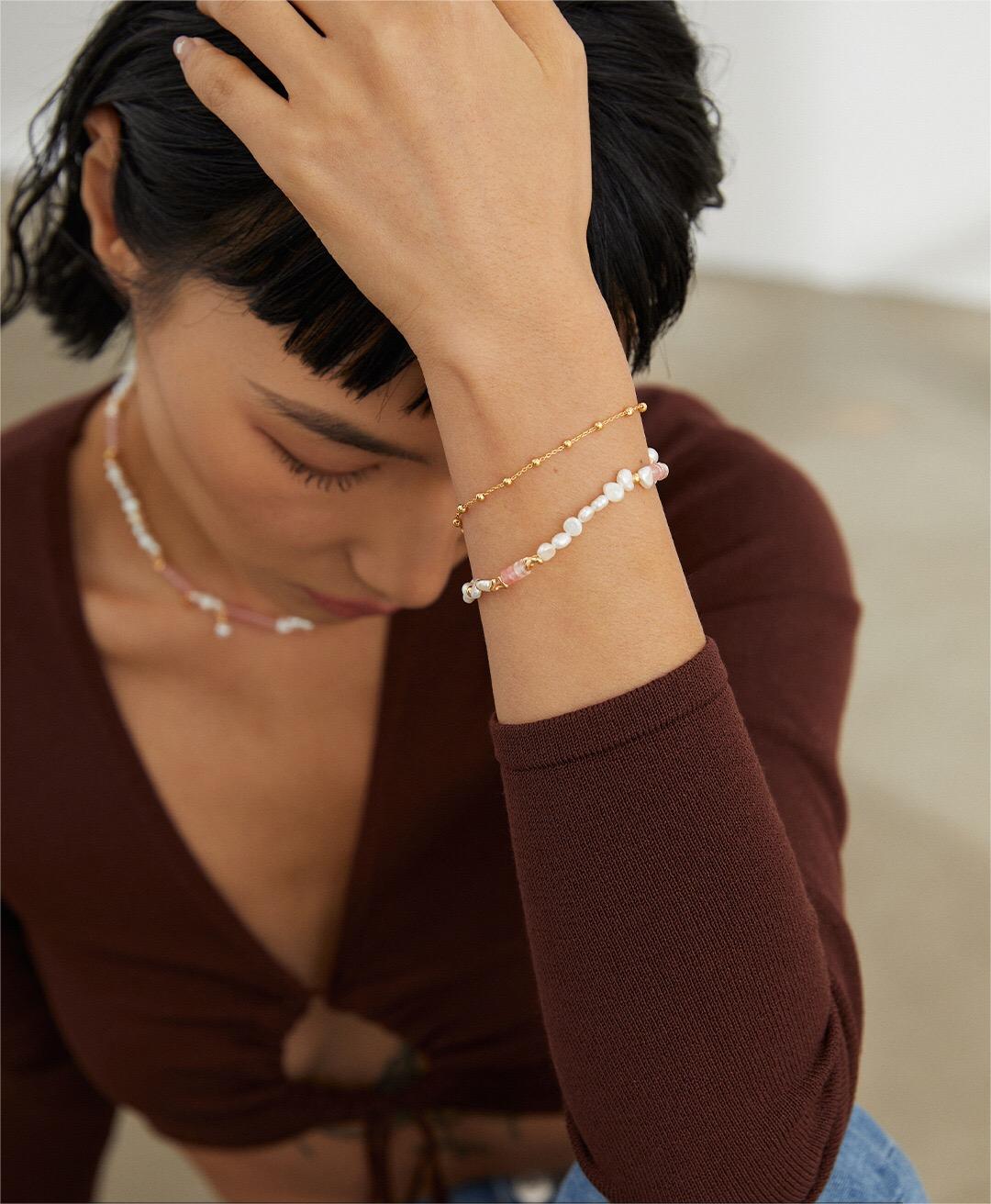 Belinda Gold Bead Chain Bracelet