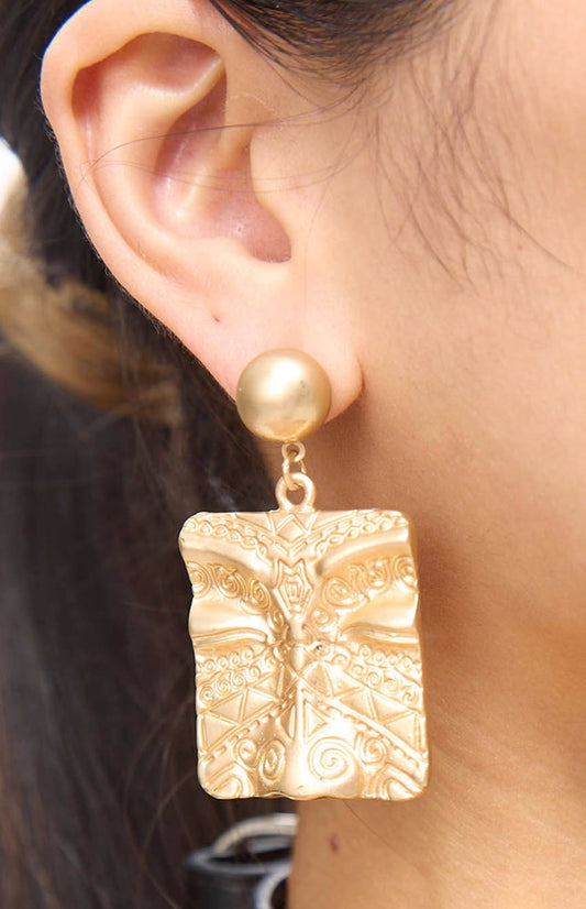 Archi Square Golden Earrings