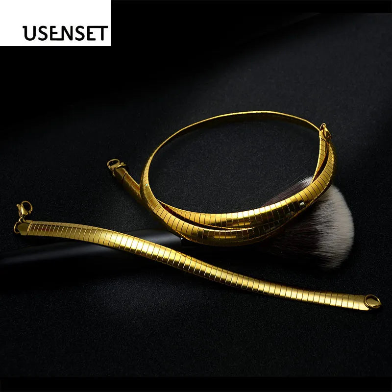 Renee Gold Sleek Snake Collar/ Bracelet