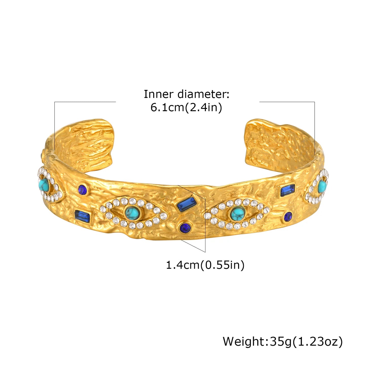 Adela Mixed Gold Stackable Cuff Bangles