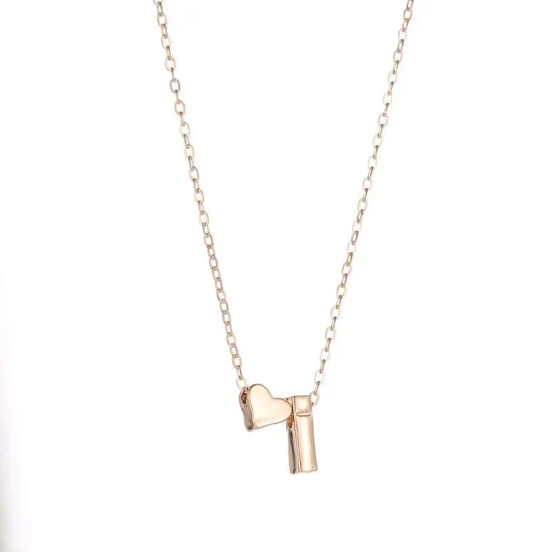 Willow Tiny Heart Dainty Initial Necklace