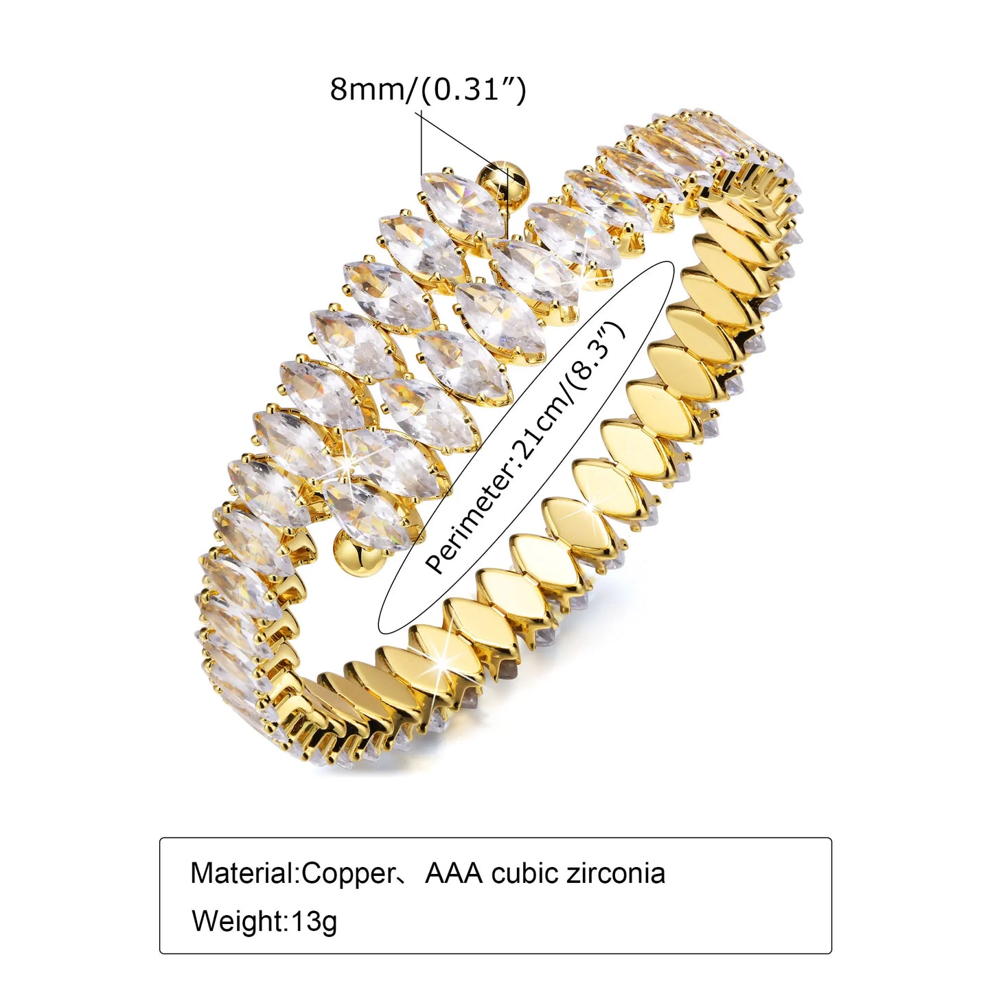 Adela Mixed Gold Stackable Cuff Bangles