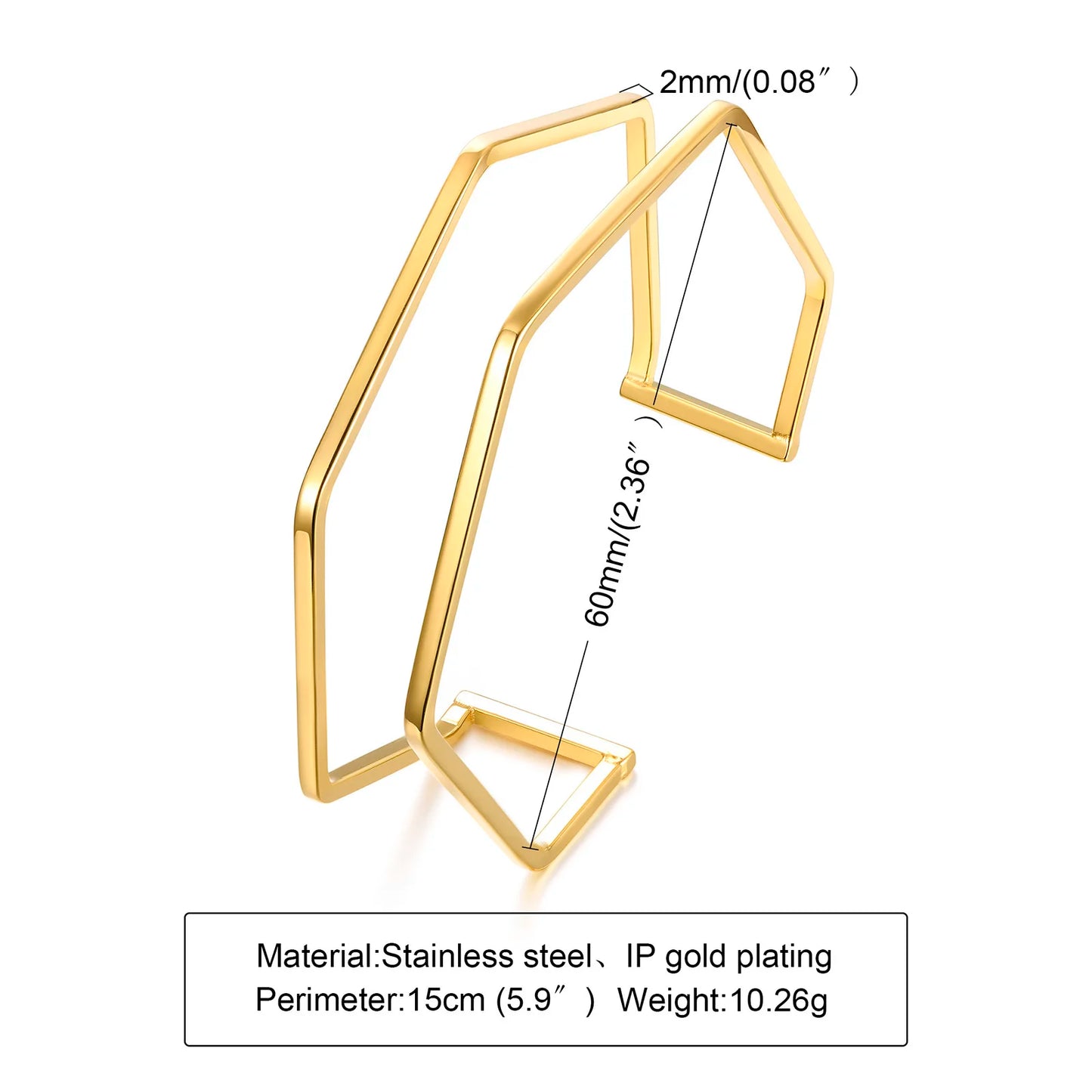 Adela Mixed Gold Stackable Cuff Bangles
