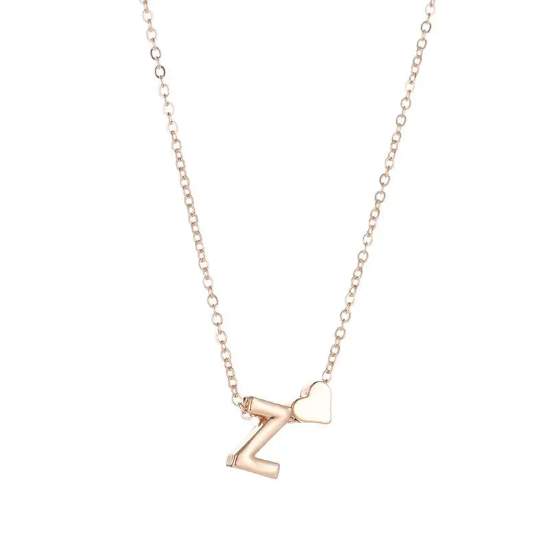 Willow Tiny Heart Dainty Initial Necklace