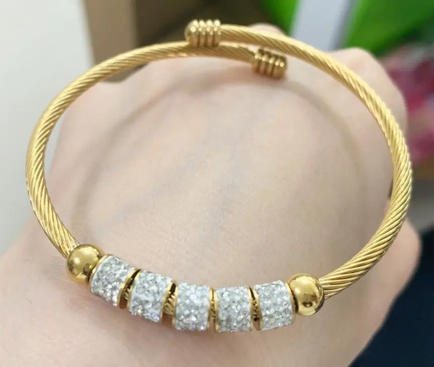 Adela Mixed Gold Stackable Cuff Bangles