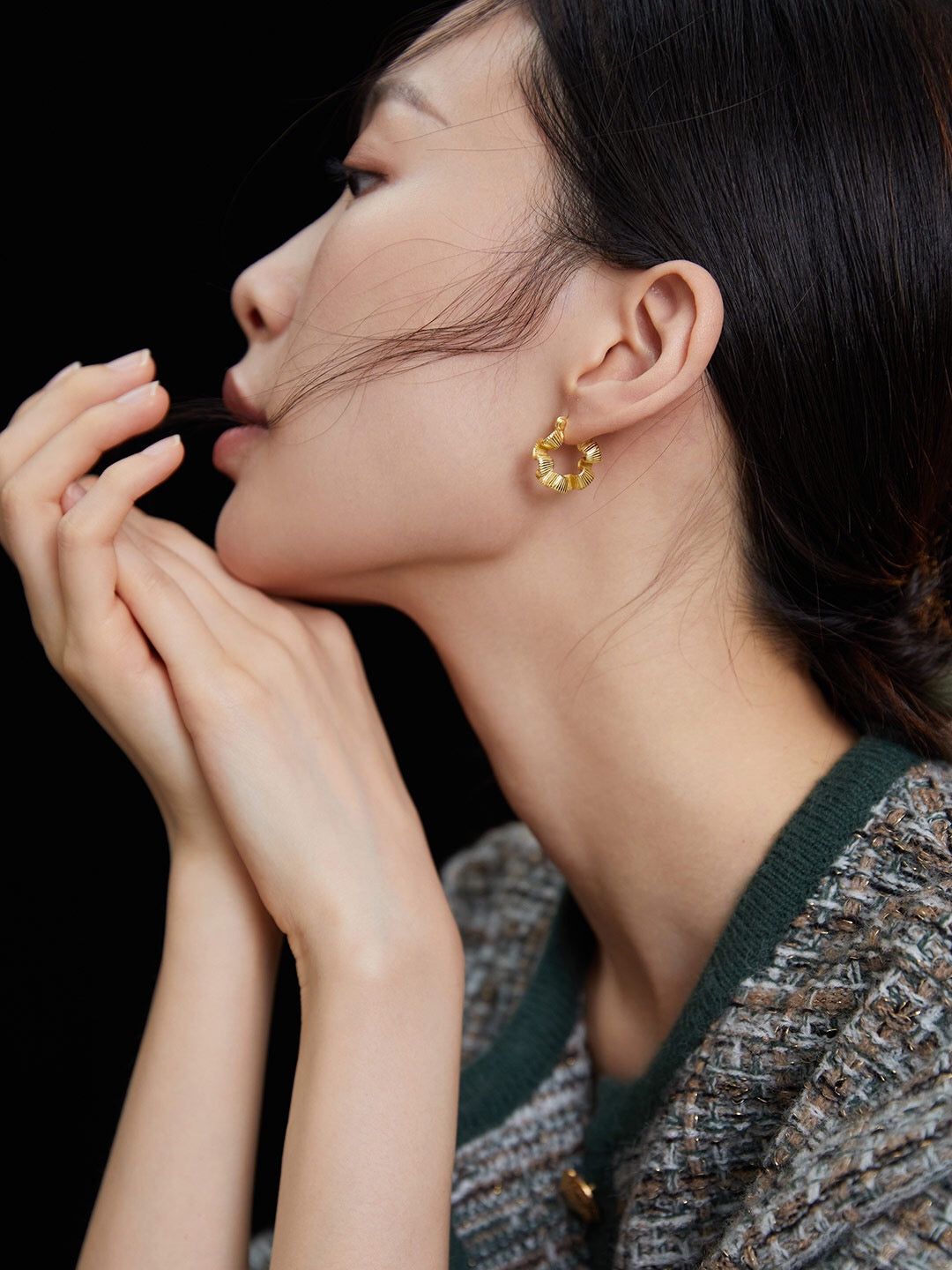 Melinda Silk Wreath Hoop Earrings